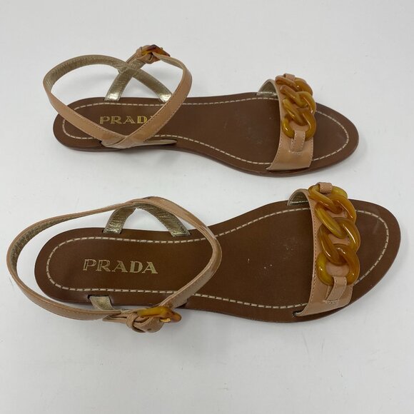 prada patent leather calzature donna vernice sandals - Picture 1 of 9